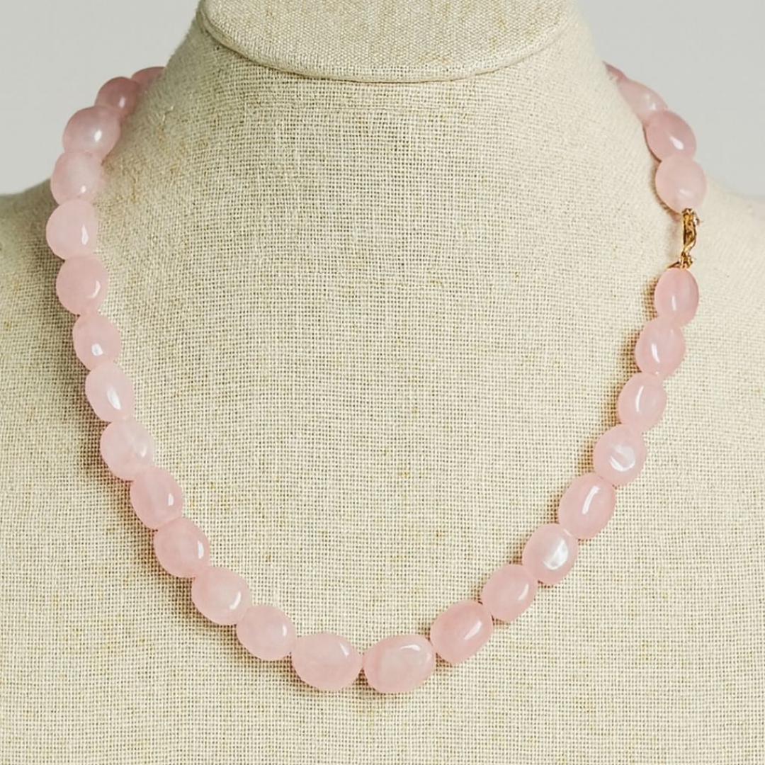 PINK STONE BEAD NECKLACE