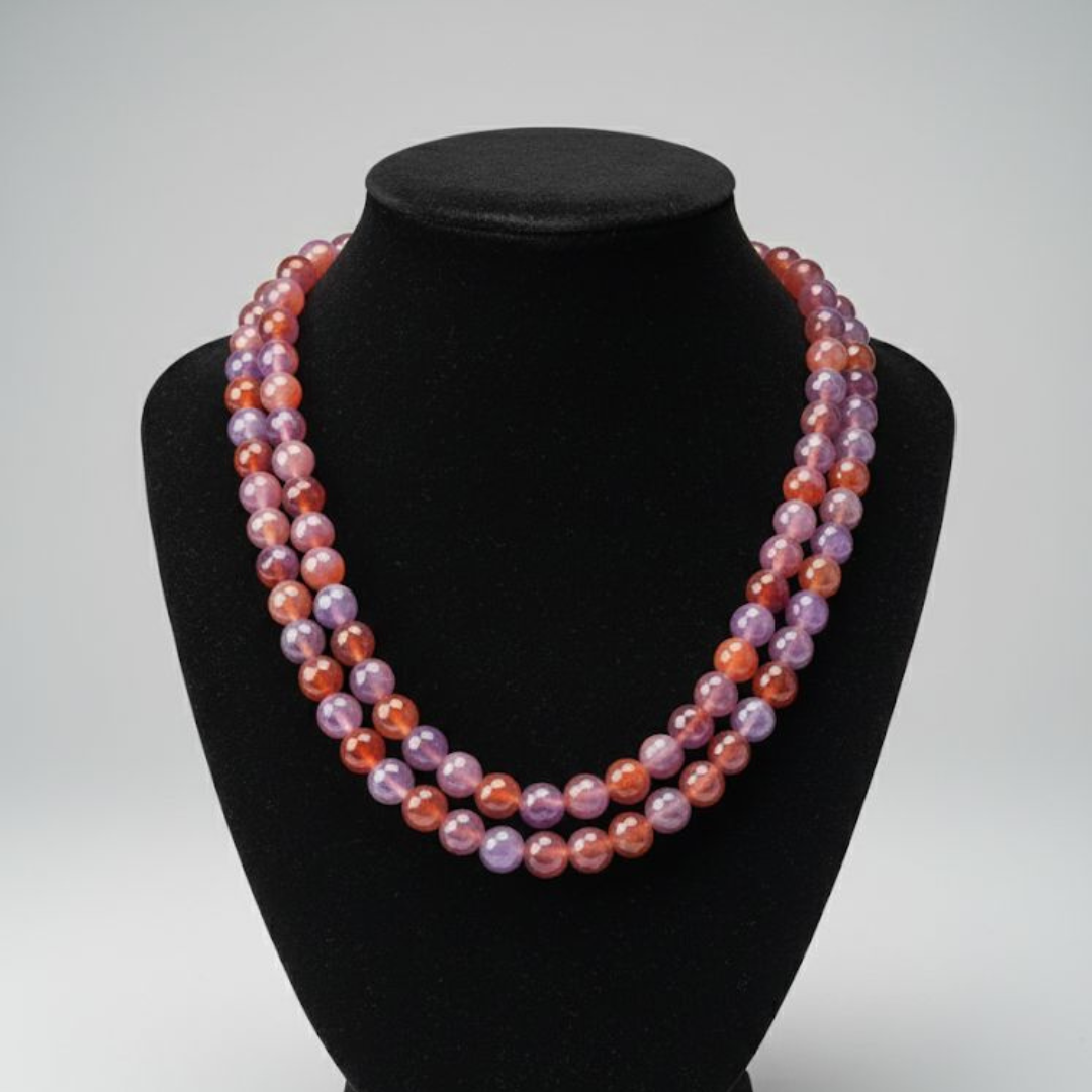 AMETHYST-TONE BEAD NECKLACE